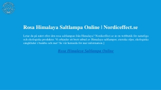 Rosa Himalaya Saltlampa Online Nordiceffect.se