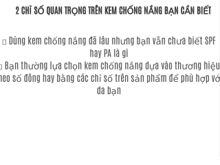 2 CHỈ SỐ QUAN TRỌNG TRÊN KEM CHỐNG NẮNG BẠN CẦN BIẾT