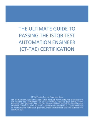 The Ultimate Guide to Passing the ISTQB Test Automation Engineer (CT-TAE) Cert