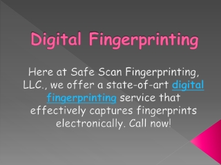 Digital Fingerprinting