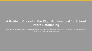 Choosing the Right Professional for School Photo Retouching