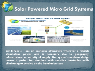 Solar Powered Micro Grid Systems