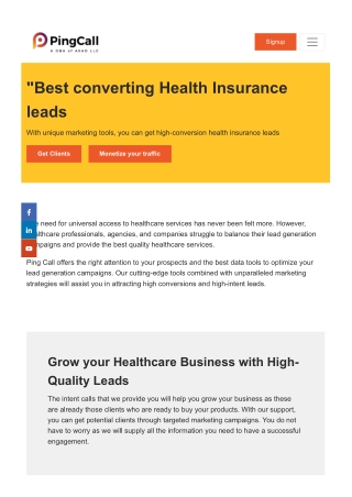 Looking for Health Insurance Pay Per Call Leads?