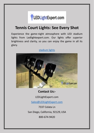 Tennis Court Lights: See Every Shot