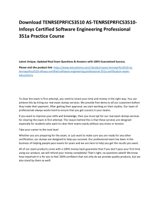 TENRSEPRFICS3510 AS-TENRSEPRFICS3510-Infosys Certified Software Engineering Prof