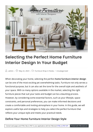 Furniture Interior Design PDF