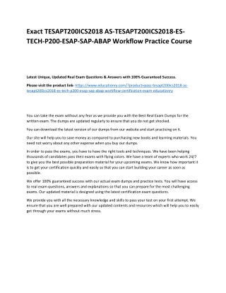 TESAPT200ICS2018 AS-TESAPT200ICS2018-ES-TECH-P200-ESAP-SAP-ABAP Workflow