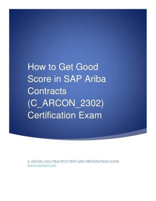 How to Get Good Score in SAP Ariba Contracts (C_ARCON_2302) Certification Exam