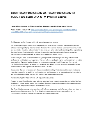 TESOPF100ICS1007 AS-TESOPF100ICS1007-ES-FUNC-P100-ESOR-ORA-OTM
