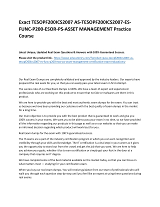 TESOPF200ICS2007 AS-TESOPF200ICS2007-ES-FUNC-P200-ESOR-PS-ASSET MANAGEMENT