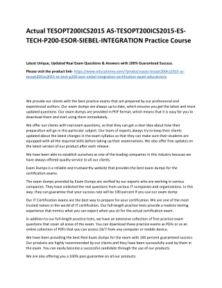 TESOPT200ICS2015 AS-TESOPT200ICS2015-ES-TECH-P200-ESOR-SIEBEL-INTEGRATION
