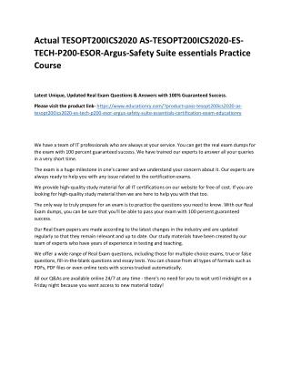 TESOPT200ICS2020 AS-TESOPT200ICS2020-ES-TECH-P200-ESOR-Argus-Safety Suite essent