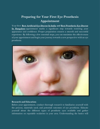 Preparing for Your First Eye Prosthesis Appointment