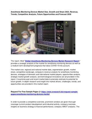 Anesthesia Monitoring Devices Market