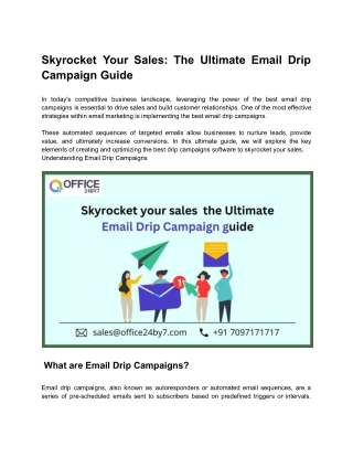 Skyrocket Your Sales_ The Ultimate Email Drip Campaign Guide