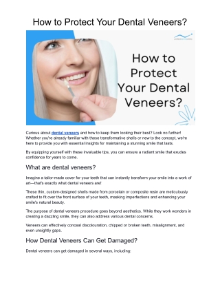 How to Protect Your Dental Veneers