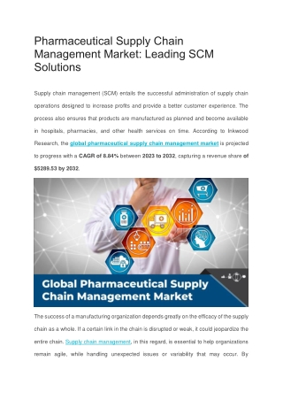 Pharmaceutical Supply Chain Management Market: Leading SCM Solutions