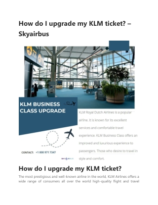 How do I upgrade my KLM ticket