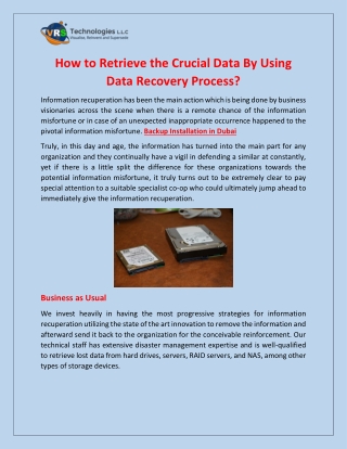 How to Retrieve the Crucial Data By Using Data Recovery Process?