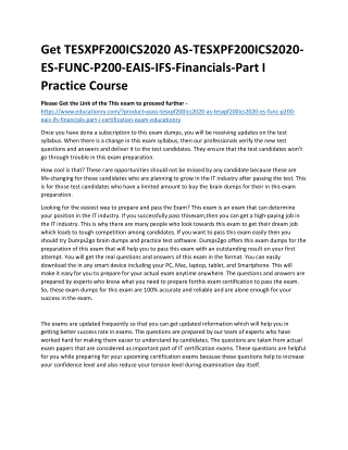 TESXPF200ICS2020 AS-TESXPF200ICS2020-ES-FUNC-P200-EAIS-IFS-Financials-Part I