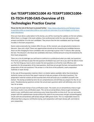 TESXPT100ICS1004 AS-TESXPT100ICS1004-ES-TECH-P100-EAIS-Overview of ES Technologi