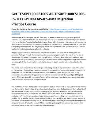 TESXPT100ICS1005 AS-TESXPT100ICS1005-ES-TECH-P100-EAIS-IFS-Data Migration