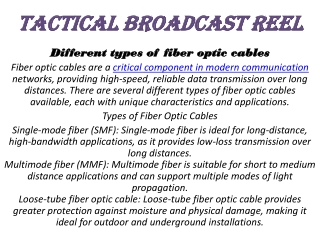 tactical broadcast reel