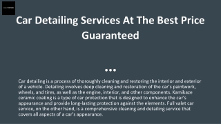 Car Detailing Services At The Best Price Guaranteed