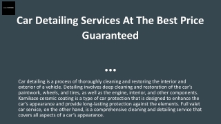 Car Detailing Services At The Best Price Guaranteed