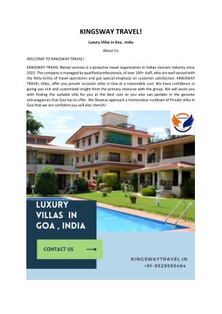 Luxury Villas in Goa , India
