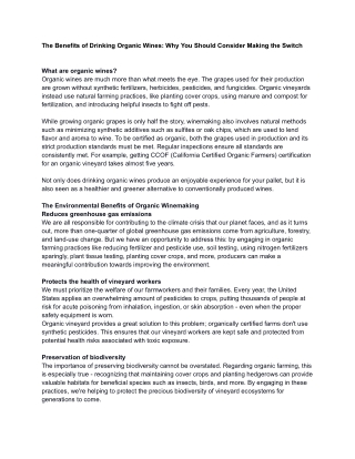 The Benefits of Drinking Organic Wines_ Why You Should Consider Making the Switch - www.coquelicotwines.com