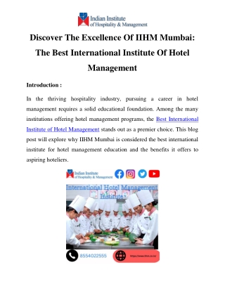 Best International Institute of Hotel Management Call-9011413447