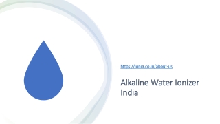 Alkaline Water Ionizer India