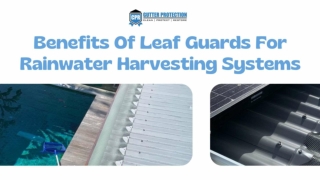 Benefits Of Leaf Guards For Rainwater Harvesting Systems