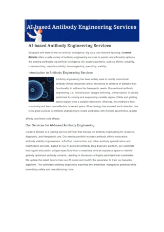 AI-based Antibody Engineering Services