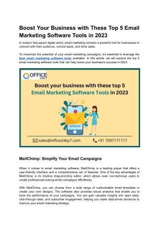 Boost Your Business with These Top 5 Email Marketing Software Tools in 2023