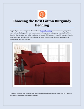 Choosing the Best Cotton Burgundy Bedding