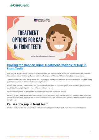 Treatment Options for Gap in Front Teeth