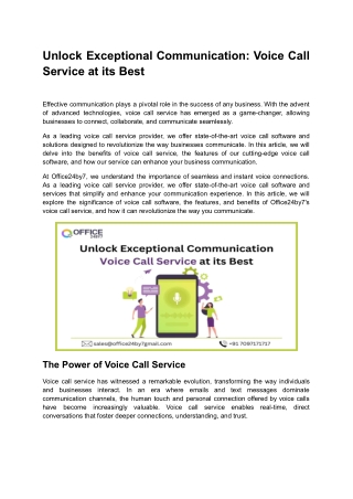 Unlock Exceptional Communication_ Voice Call Service at its Best