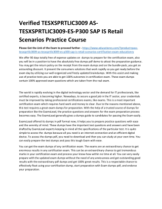 TESXSPRTLIC3009 AS-TESXSPRTLIC3009-ES-P300 SAP IS Retail Scenarios