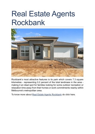 Real Estate Agents Rockbank