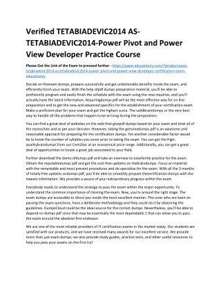 TETABIADEVIC2014 AS-TETABIADEVIC2014-Power Pivot and Power View Developer