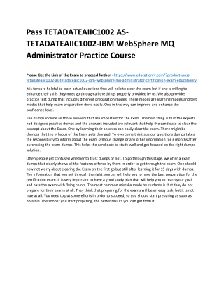 TETADATEAIIC1002 AS-TETADATEAIIC1002-IBM WebSphere MQ Administrator