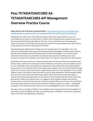 TETADATEAIIC1003 AS-TETADATEAIIC1003-API Management Overview