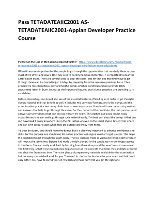 TETADATEAIIC2001 AS-TETADATEAIIC2001-Appian Developer