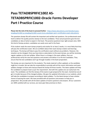 TETADBSPRFIC1002 AS-TETADBSPRFIC1002-Oracle Forms Developer Part I