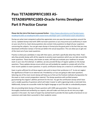 TETADBSPRFIC1003 AS-TETADBSPRFIC1003-Oracle Forms Developer Part II