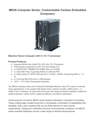 MEVA Computer Series_ Customizable Fanless Embedded Computers