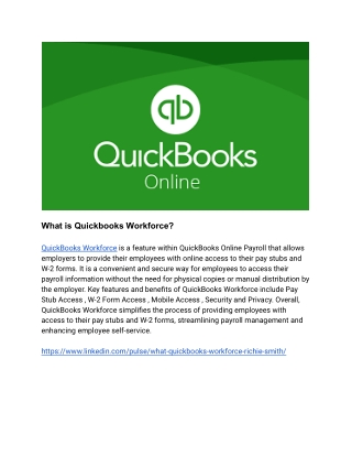 What is Quickbooks Workforce