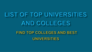 List of All Universities and Colleges in India